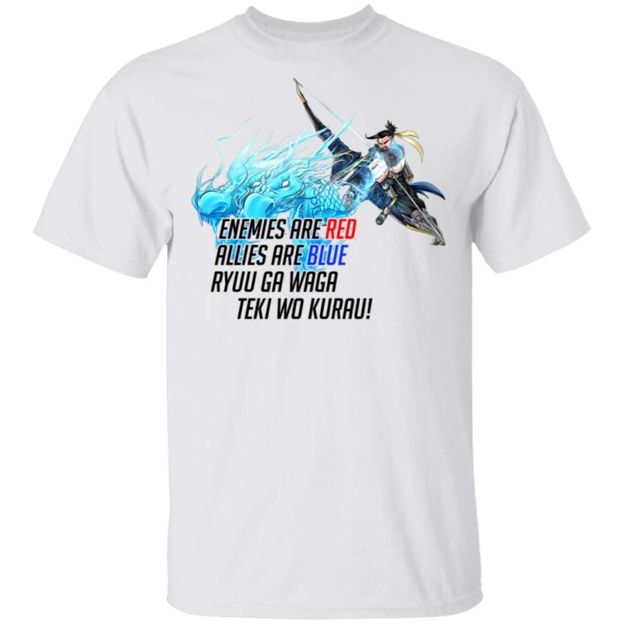 Enemies Are Red Allies Are Blue Ryuu Ga Waga Teki Wo Kurau T-Shirt