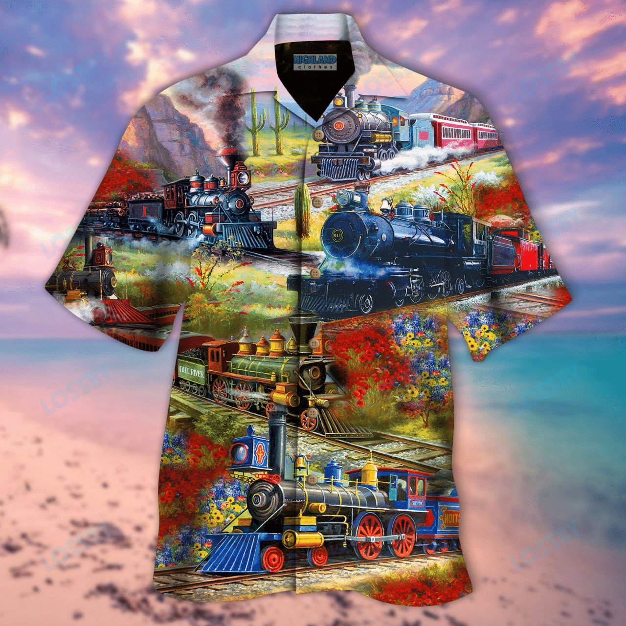 Fantasy Trains Locomotive Unisex Hawaiian Shirt Ha111161