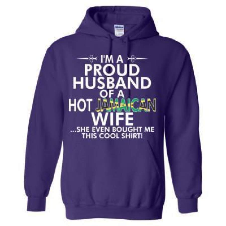 AGR Im A Proud Husband Of A Hot Jamaican Wife She Even Bought Me This Cool Shirt – Heavy Blend™ Hooded Sweatshirt