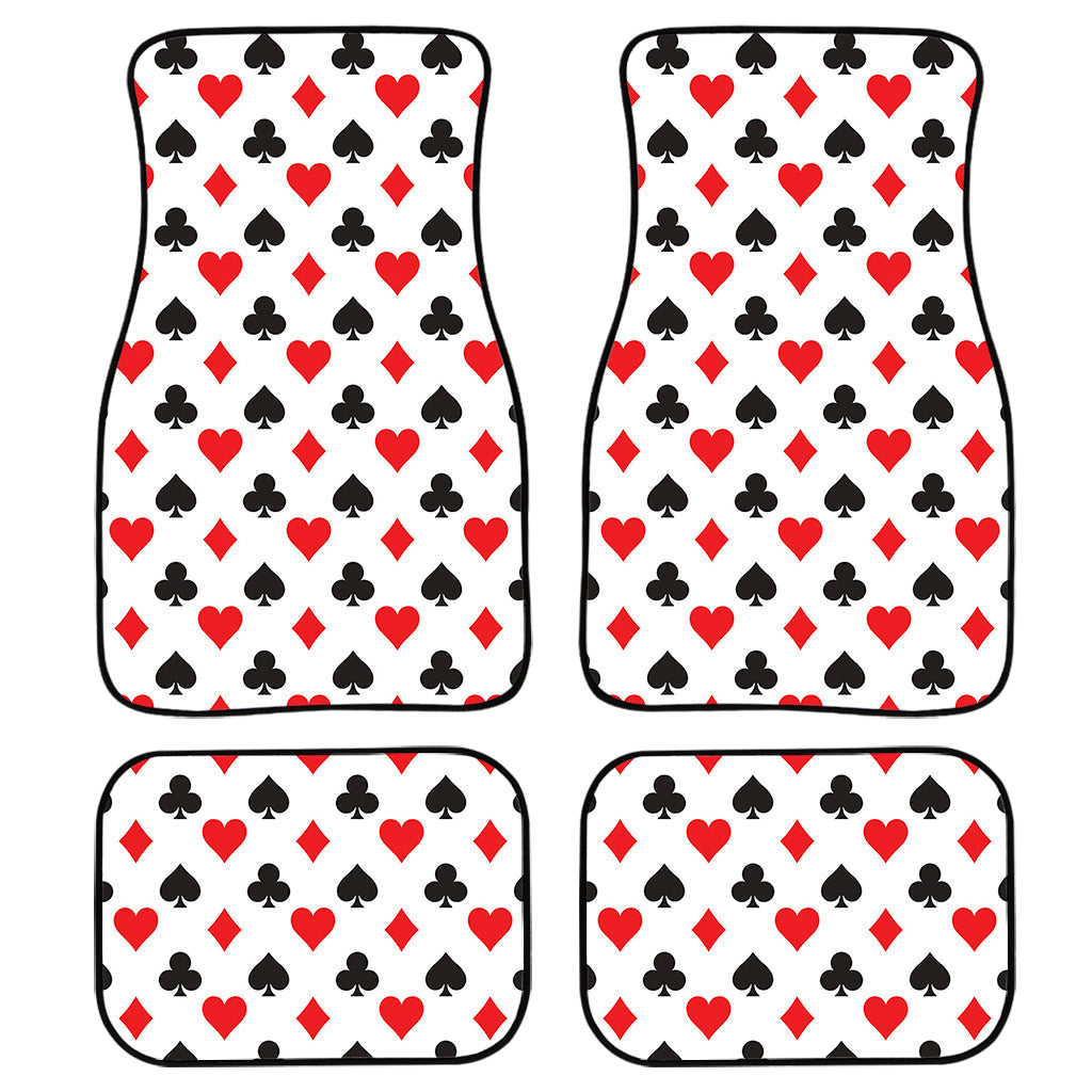 Playing Card Suits Pattern Print Front And Back Car Floor Mats, Front Car Mat