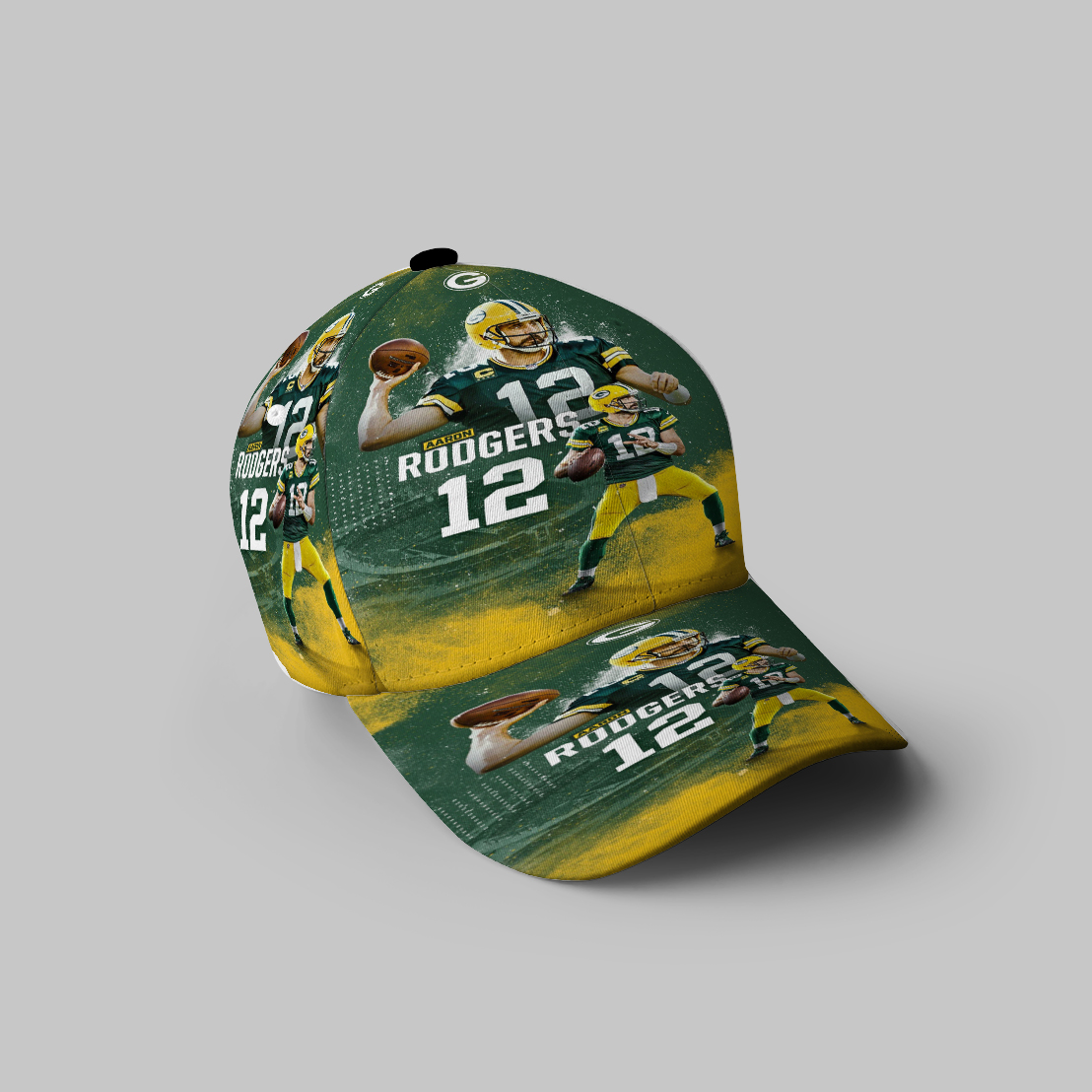 Green Bay Packers Aaron Jones No12 3D Printing Baseball Cap Classic Hat