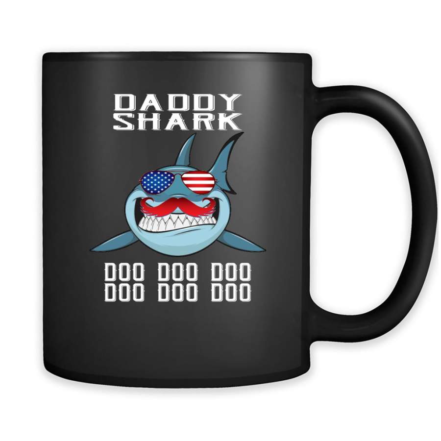 Daddy Shark Doo Doo Doo 1 – Full-Wrap Coffee Black Mug