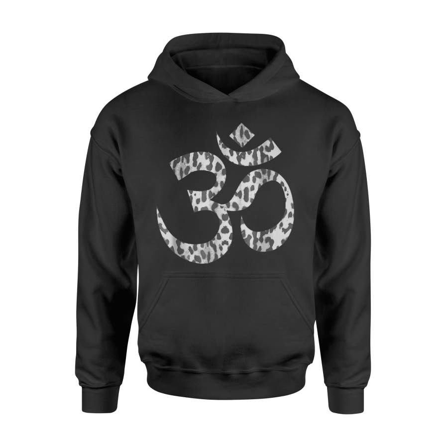 Cheetah Leopard Animal Print Om Symbol Yoga Hoodie