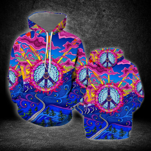 Hippie Peace Sign 3D All Over Print Shirts For Men & Women, Gift For Hippie Soul, Hippie Lover