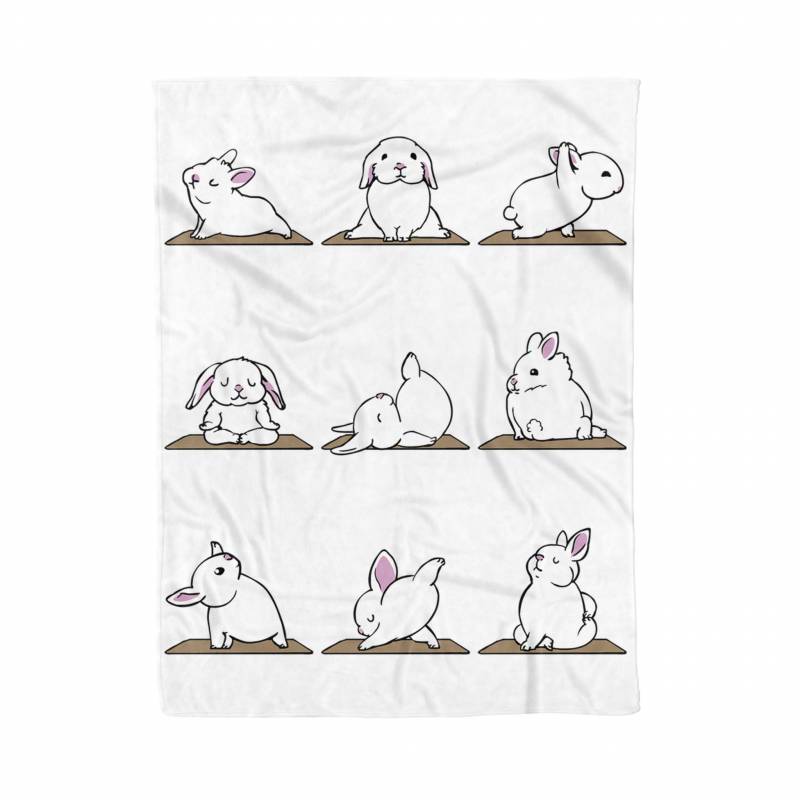 Bunnies Yoga Class Funny Rabbit Yoga Lover Christmas Gift – Premium Fleece Blanket