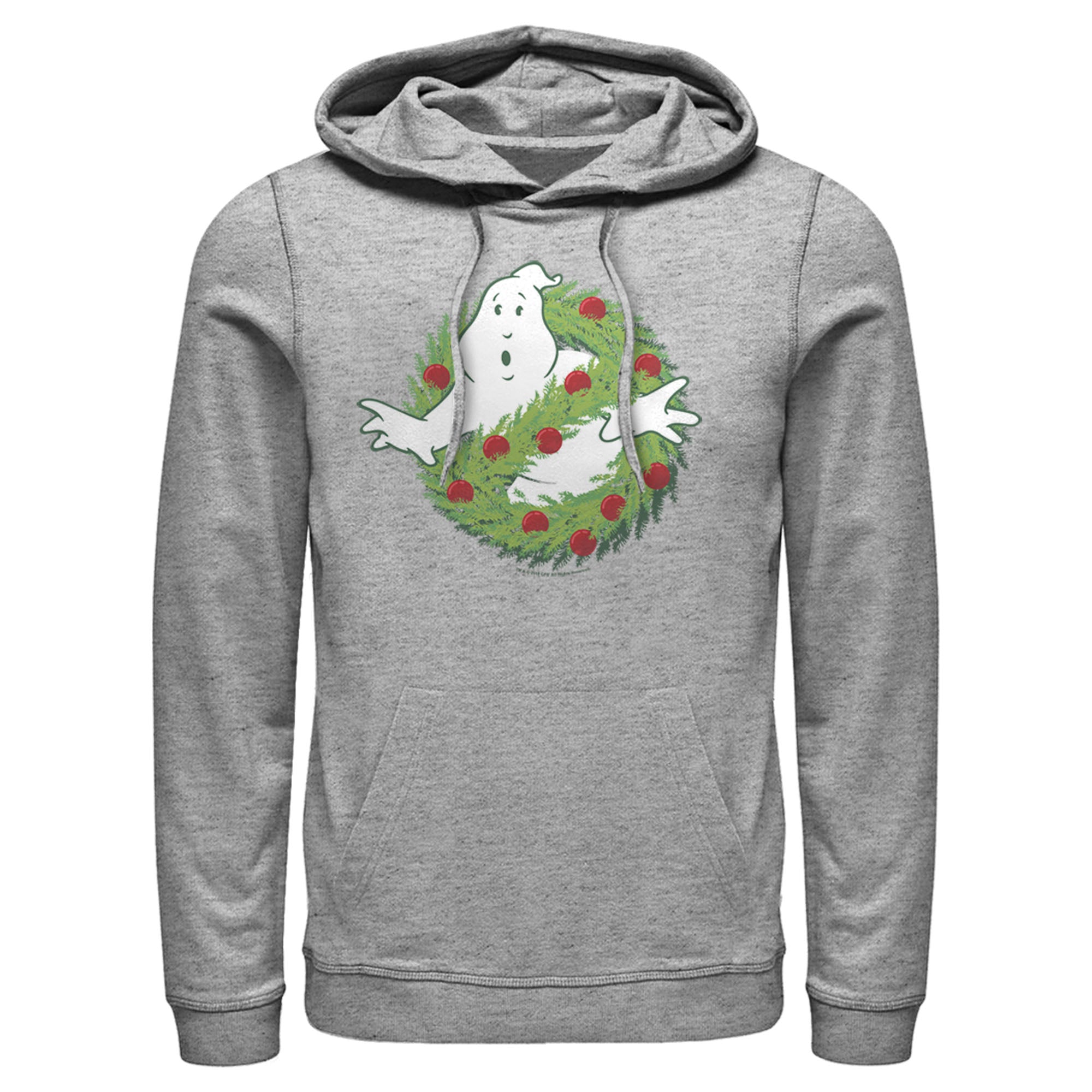 Men’S Ghostbusters Christmas Wreath Logo Pull Over Hoodie