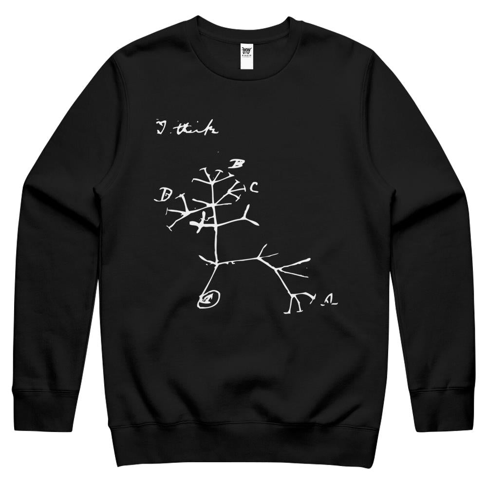 Darwin I Think Tree Crewneck Sweatshirt