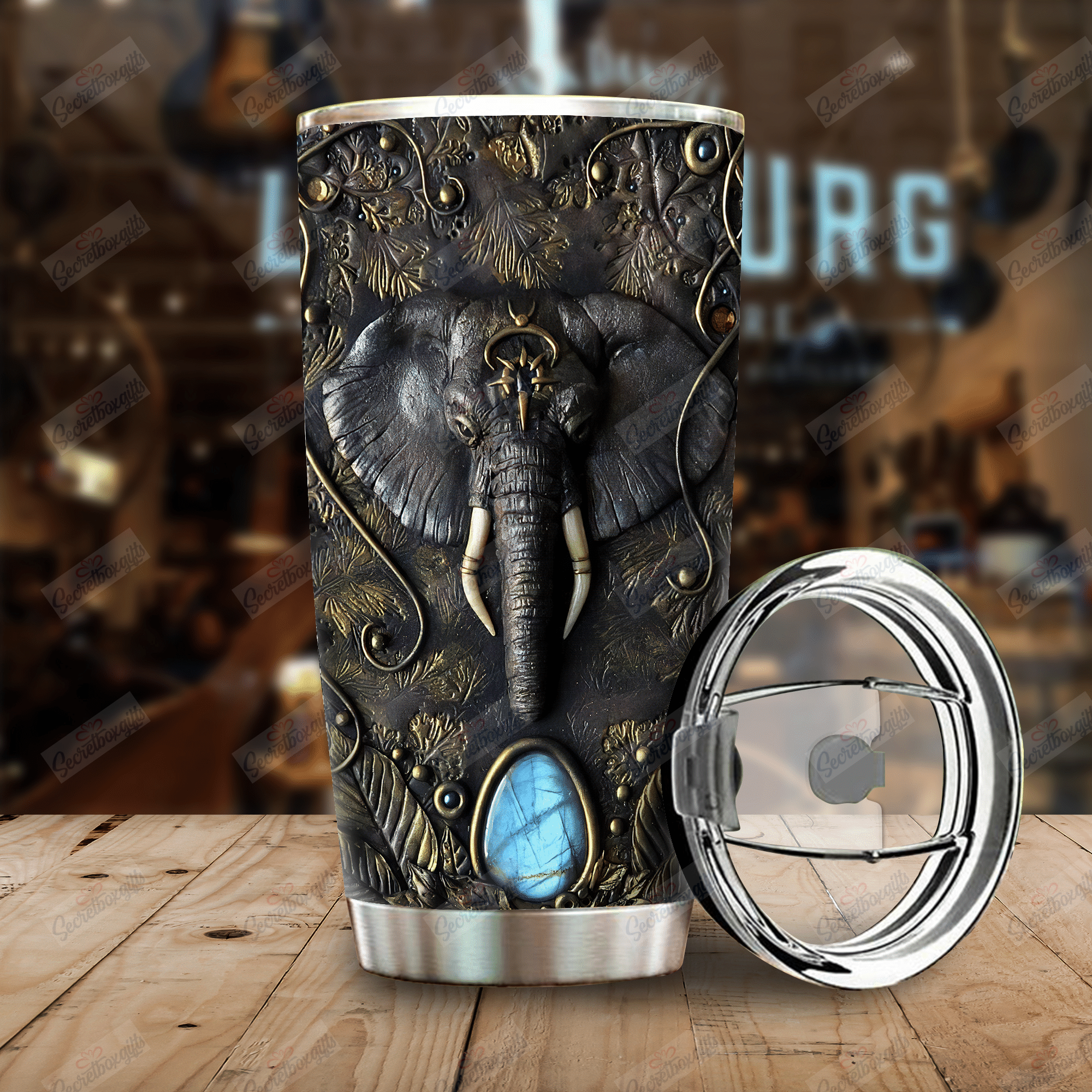 Personalized Elephant Xa0102021Cl Stainless Steel Tumbler Travel Customize Name, Text, Number, Image