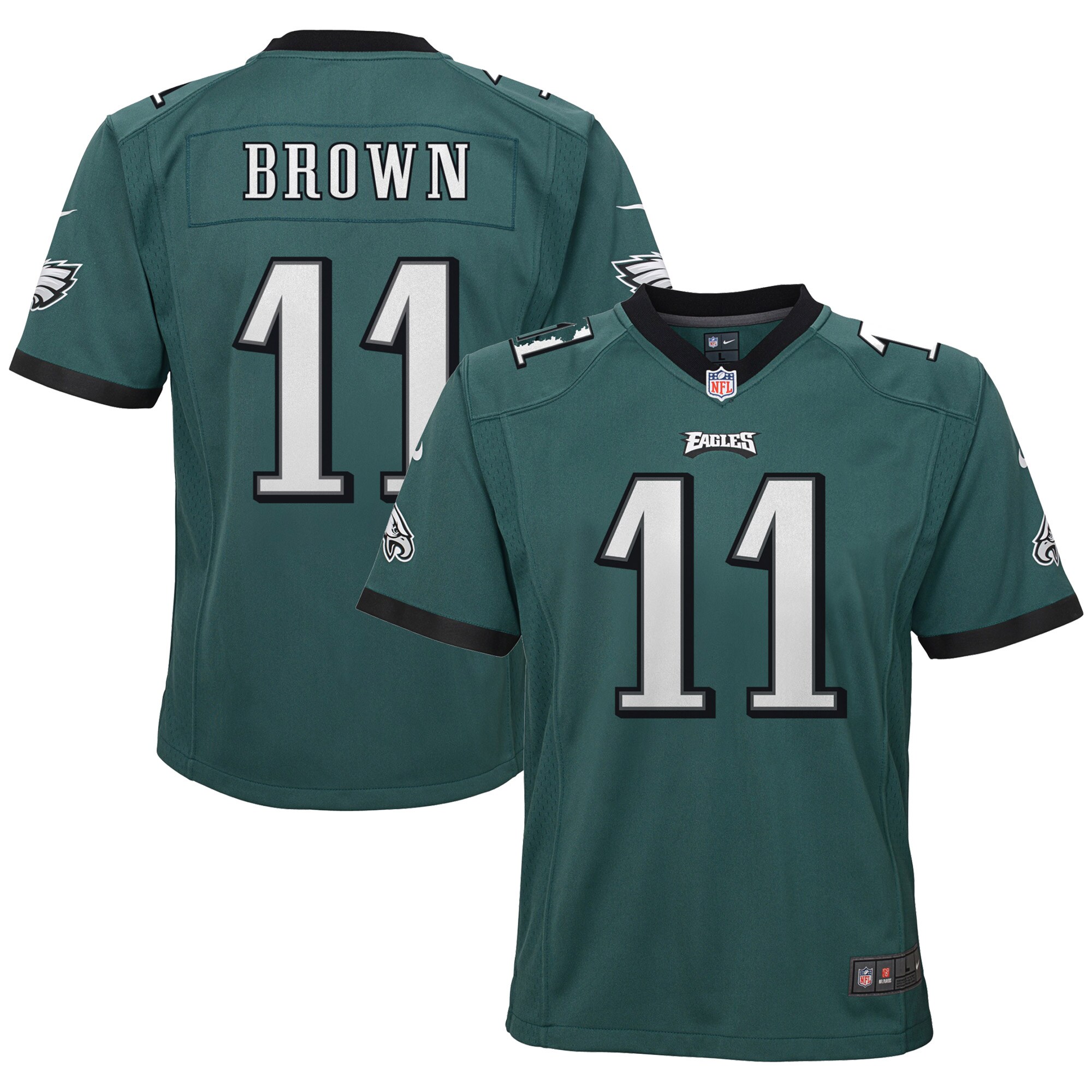 A.J. Brown Philadelphia Eagles Youth Game Jersey – Green