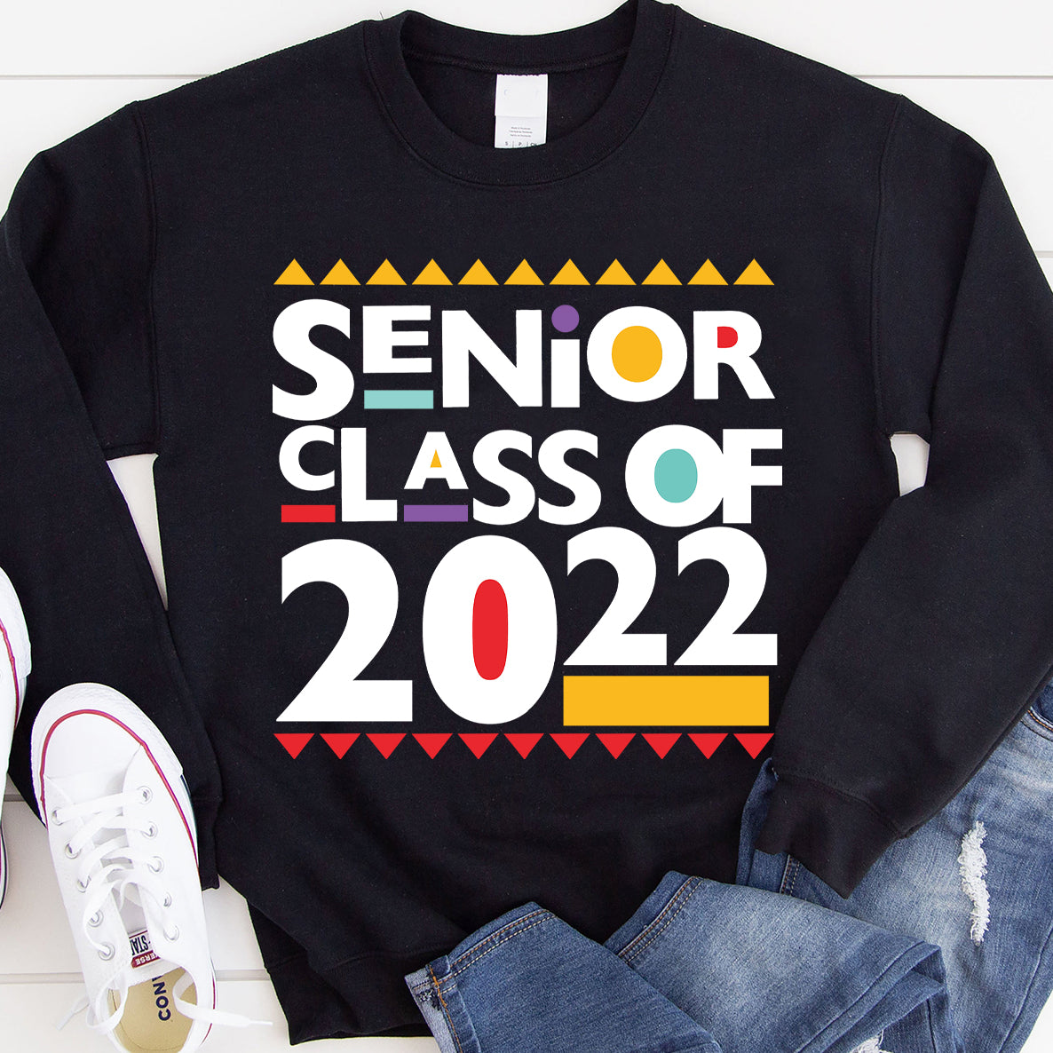 Senior 2022 Class Black Smart Afro Melanin African American – Standard Crew Neck Sweatshirt