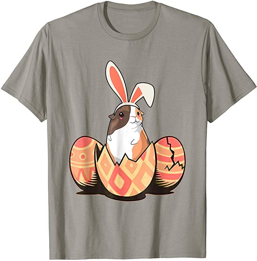 Cute Guinea Pig Easter Bunny Eggs Costume Easter Day T-Shirt