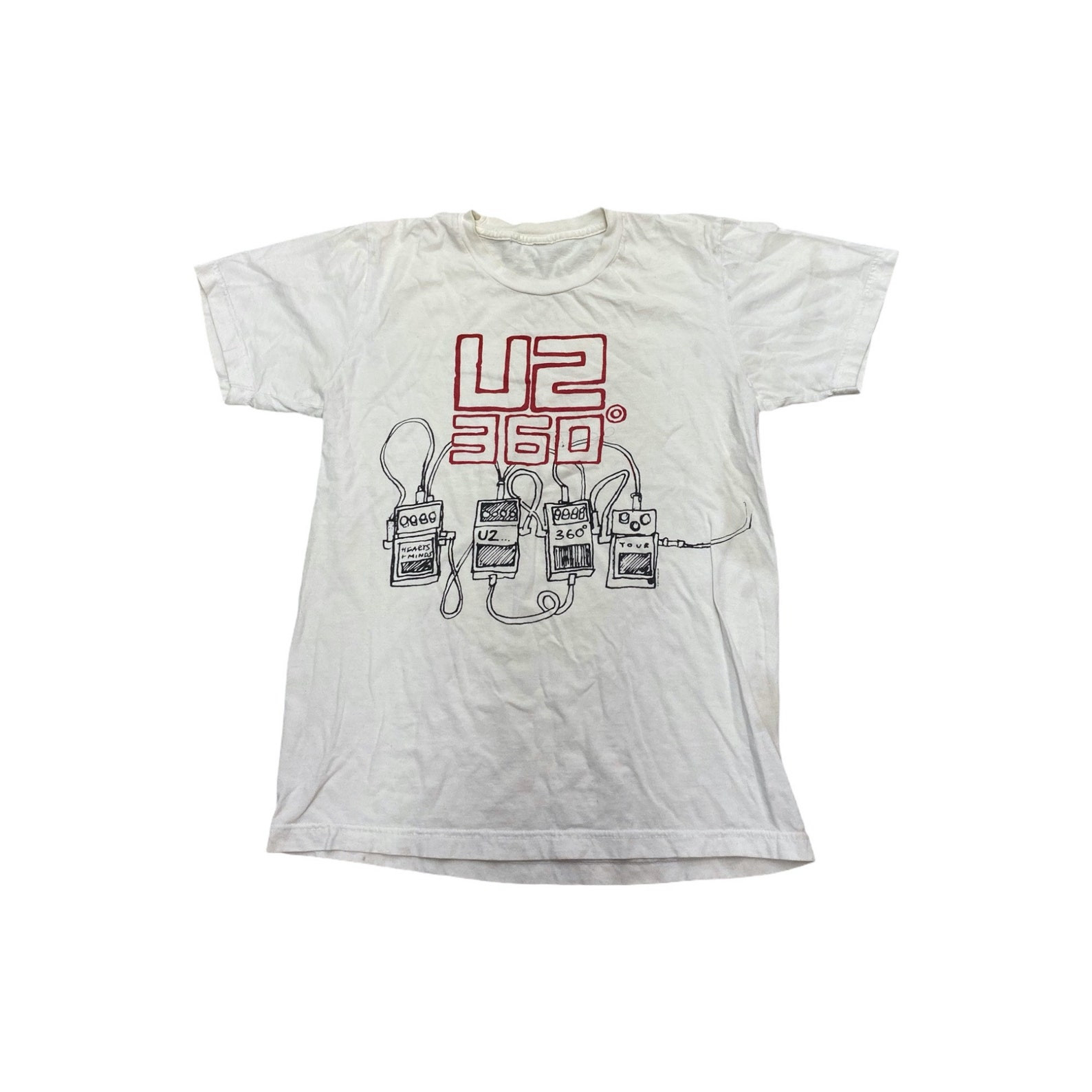 Vintage U2 360 Tour Concert Promo T Shirt Band Post Punk Red Top