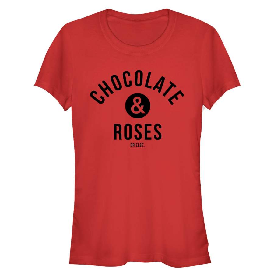 Lost Gods Junior’s Valentine’s Day Chocolate and Roses  T Shirt