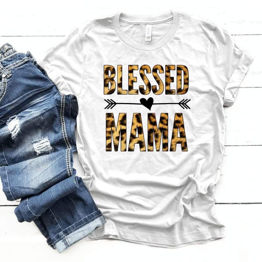 Blessed Mama Leopard Premium Unisex T-Shirt