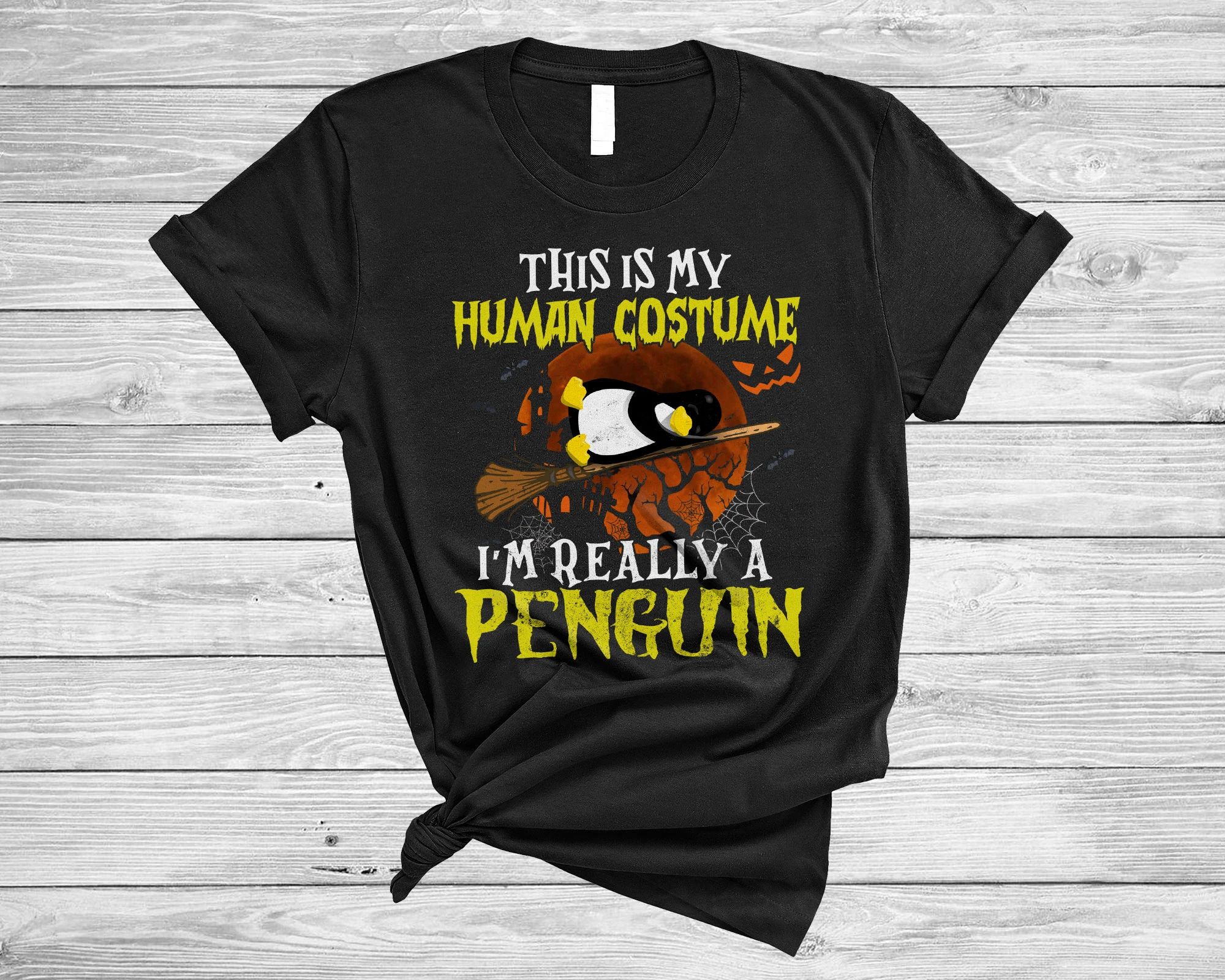 Halloween Animal Shirt This Is My Human Costume Penguin Cute Halloween Penguin Lover Gifts T-Shirt