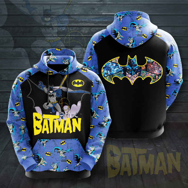 Unifinz Batman Hoodie Batman Cartoon Blue Black Hoodie 2022