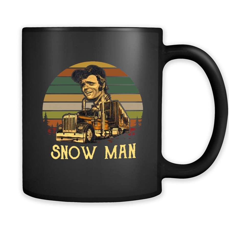 Snow Man Classic Vintage Retro Design – Full-Wrap Coffee Black Mug