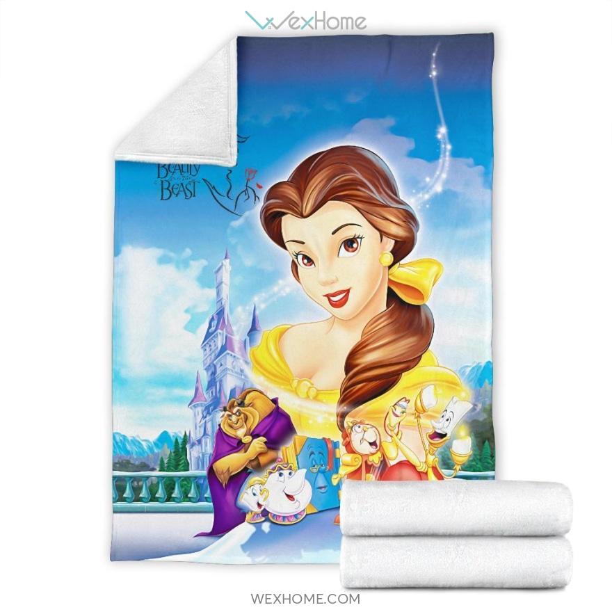 Beauty And The Beast  Blanket Beauty Princess Cartoon Premium Blanket W1124