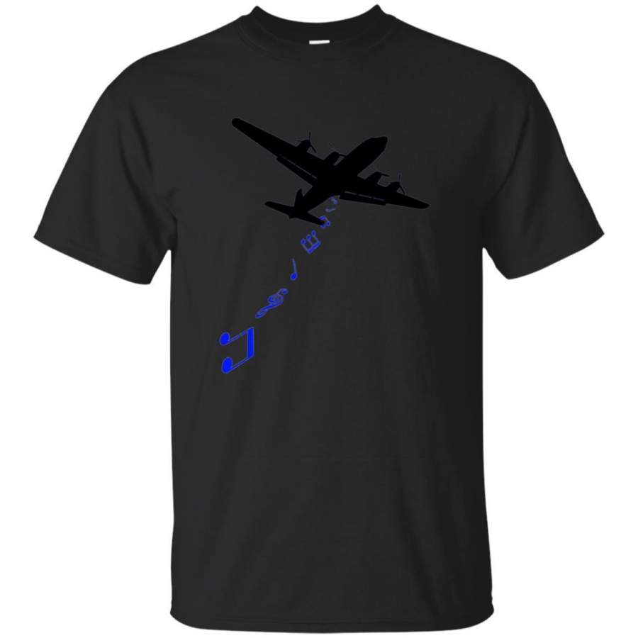 AGR Bomber Dropping Music Notes T-shirt: Men, Women, Kids