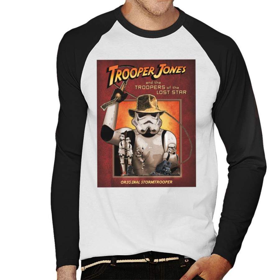 Original Stormtrooper Trooper Jones Parody Men’s Baseball Long Sleeved T-Shirt