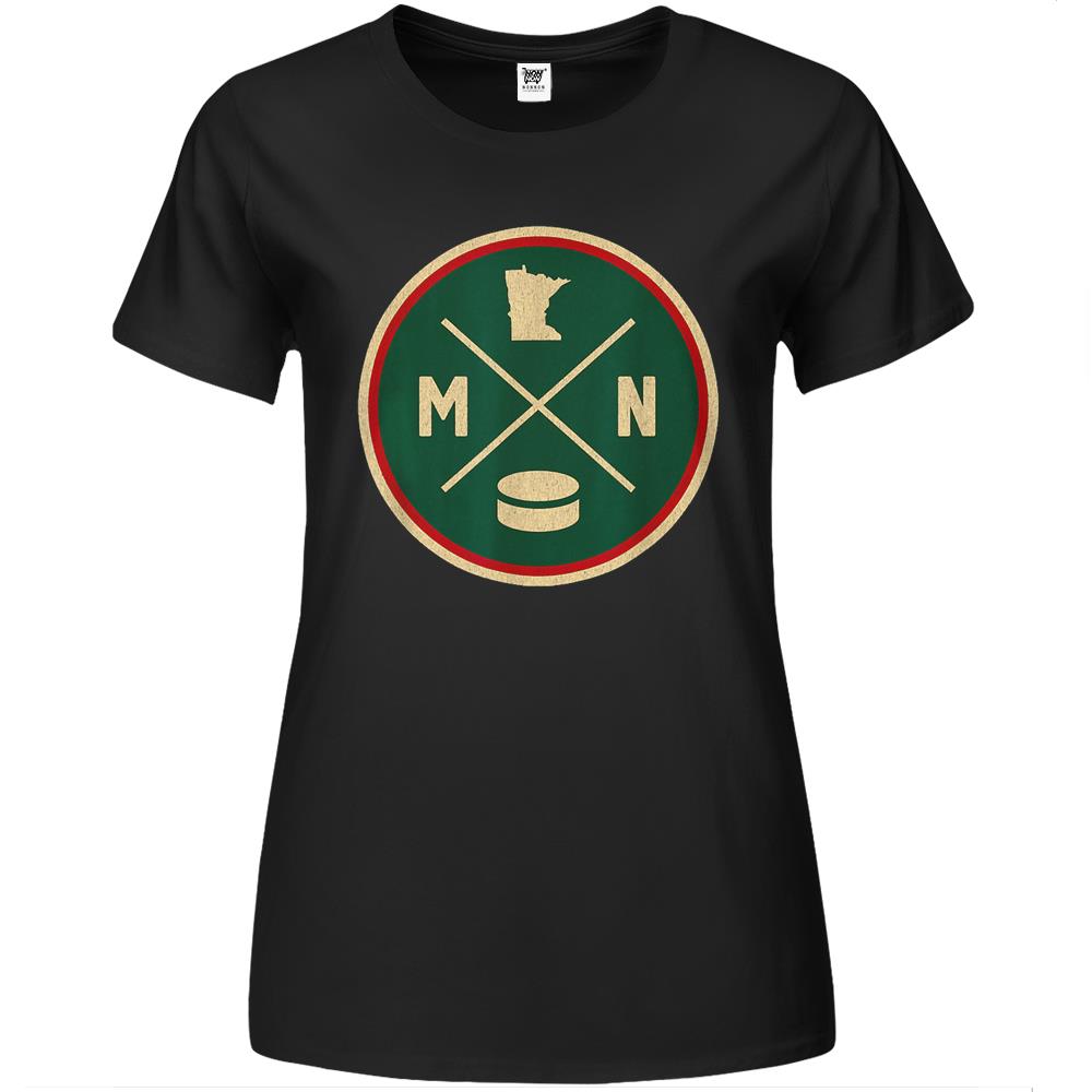 Classic Minnesota Hockey Mn Outline Premium Womens T Shirts