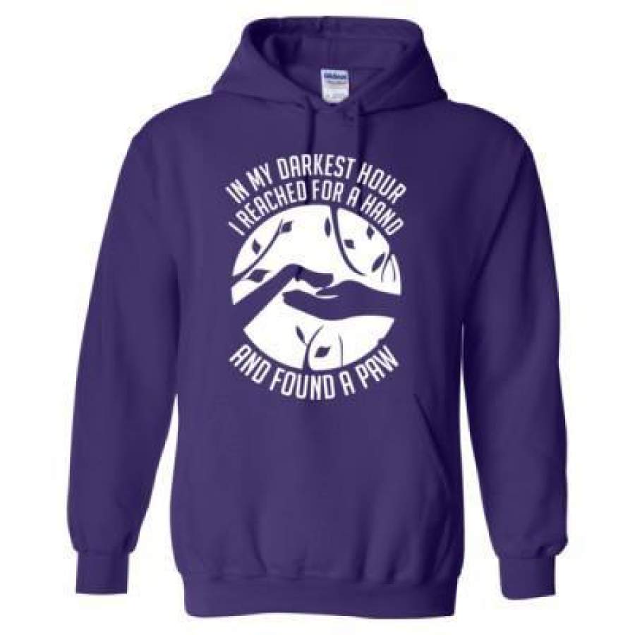 AGR In My Darkest Hour I Reached For A Hand And Found A Paw Pet Cat Dog – Heavy Blend™ Hooded Sweatshirt