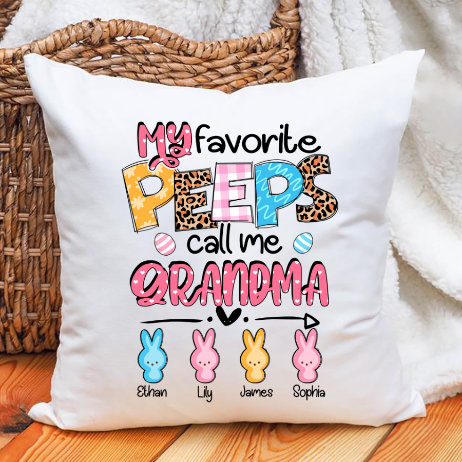 My Favorite Peeps Call Me Grandma Indoor Pillow