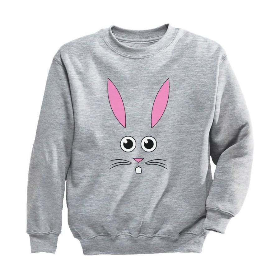 Children’s Cute Easter Bunny Face Youth Kids Sweatshirt