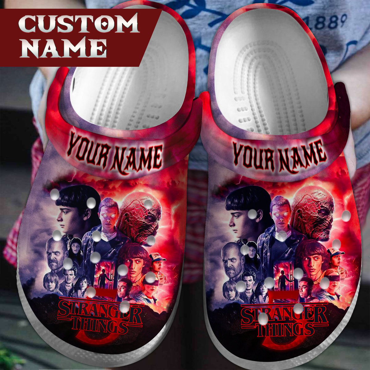 Stranger Things TV Series Crocs Crocband Clogs Shoes For Men Women and Kids