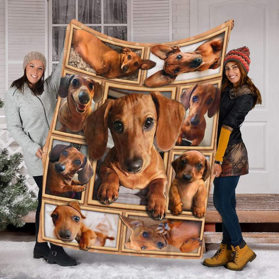 Custom Blanket 3D Dachshund Puppy Dog Blanket – Fleece Blanket