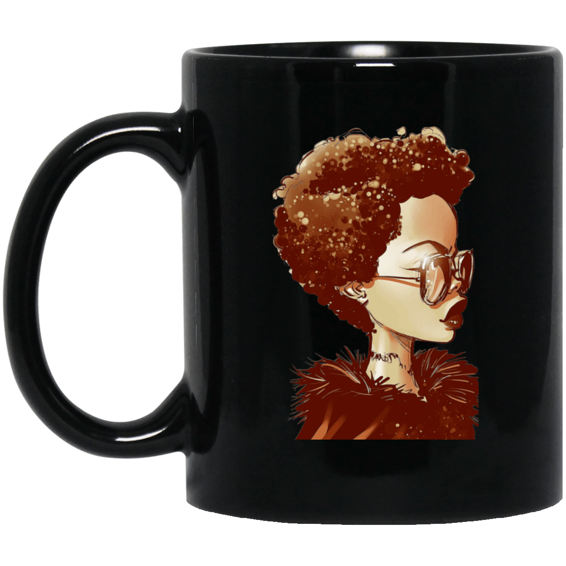 Black Queen Melanin Women Rock African American Afro Girl Coffee Mug