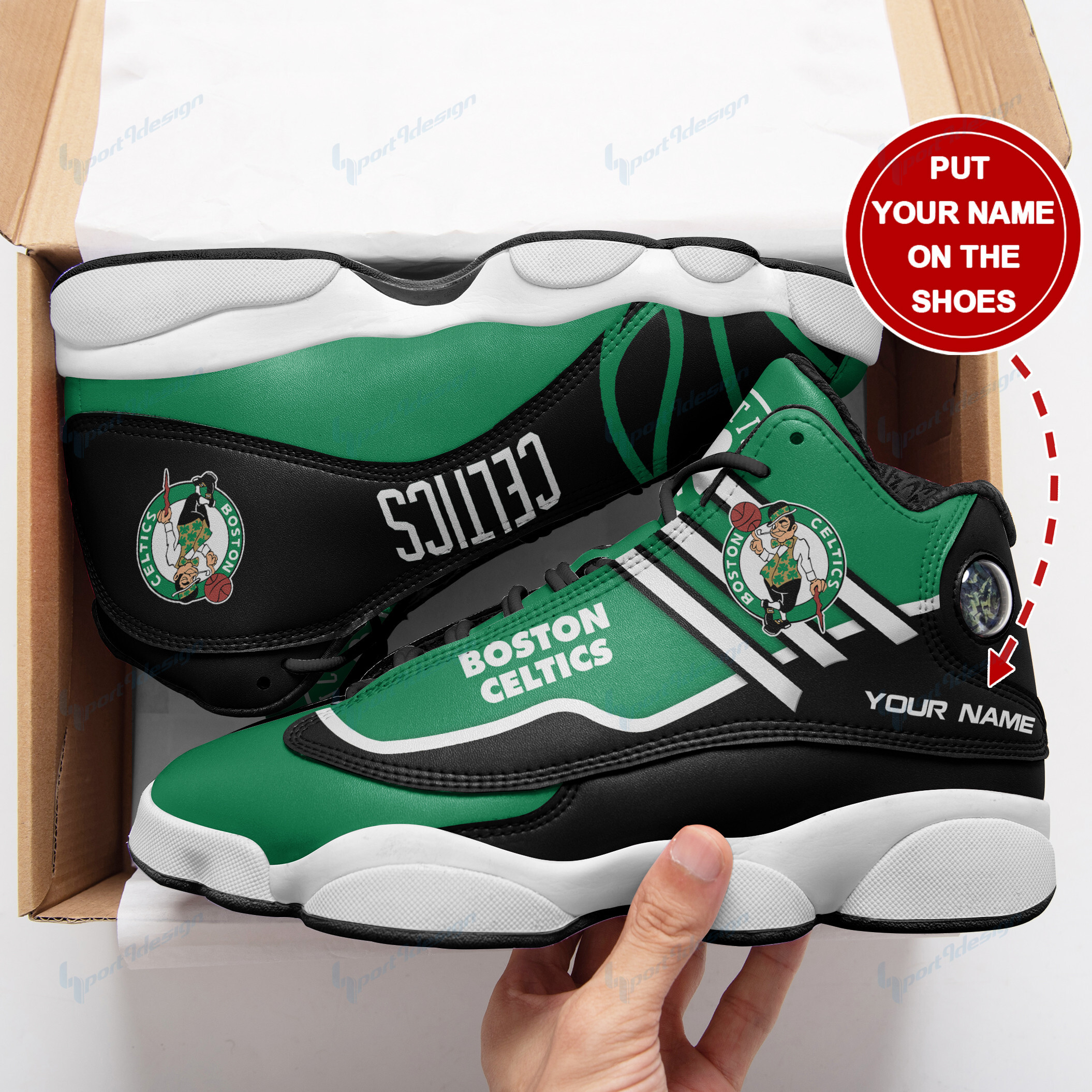 Boston Celtics Personalized Ajd13 Sneakers Bg10