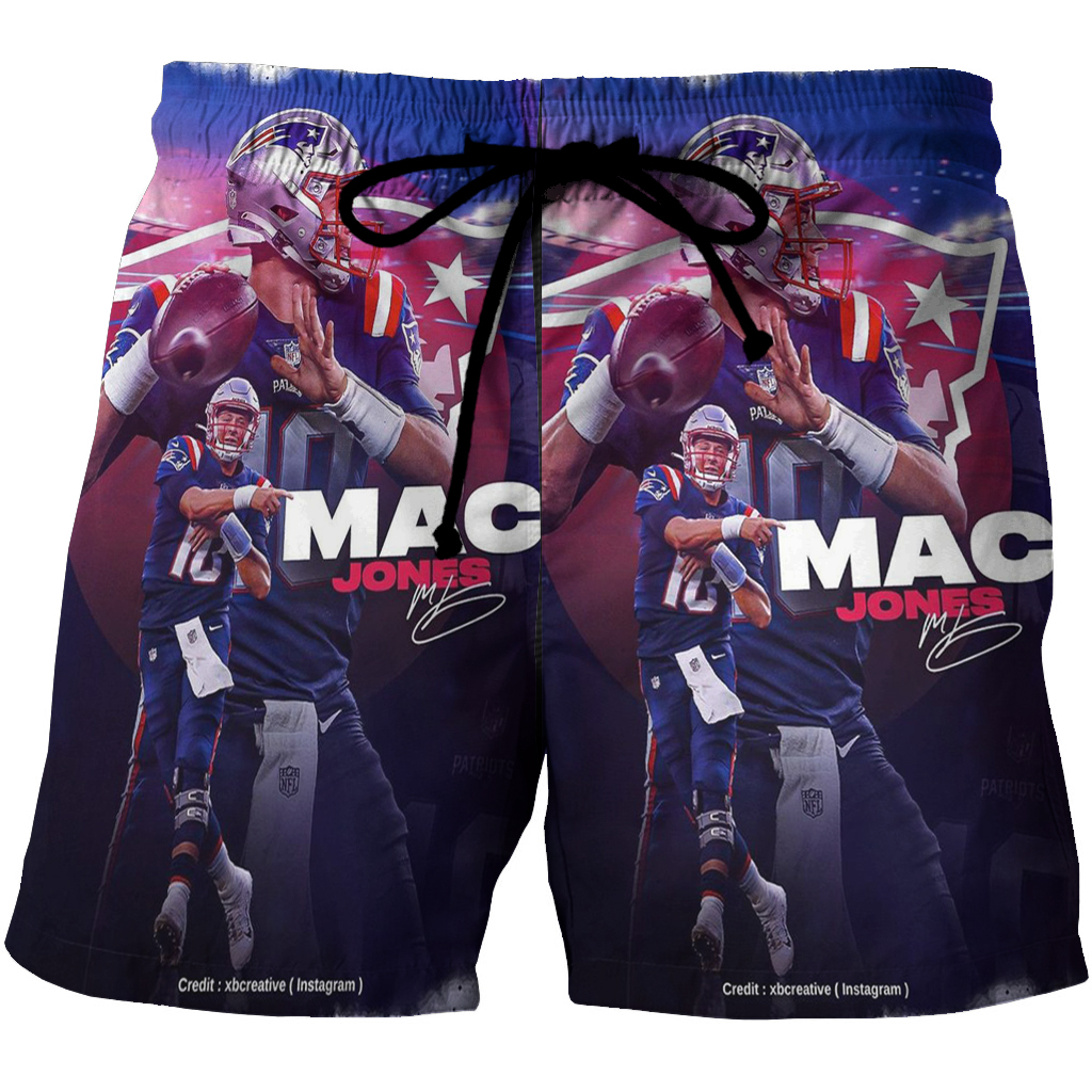 New England Patriots Mac Jones4 3D All Over Print Summer Beach Hawaiian Short