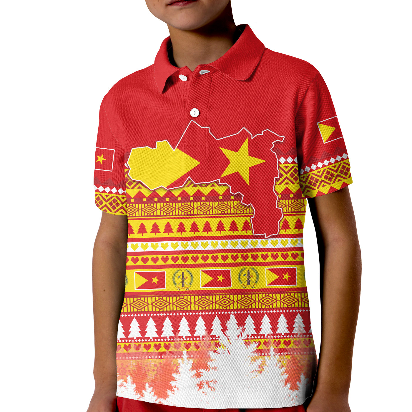 Tigray Polo Shirt Kid Merry Christmas Mix African Pattern Lt13