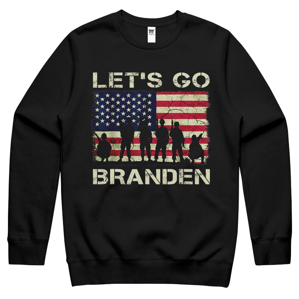 Let’S Go Braden Brandon Us Flag Funny Trendy Sarcastic Crewneck Sweatshirt