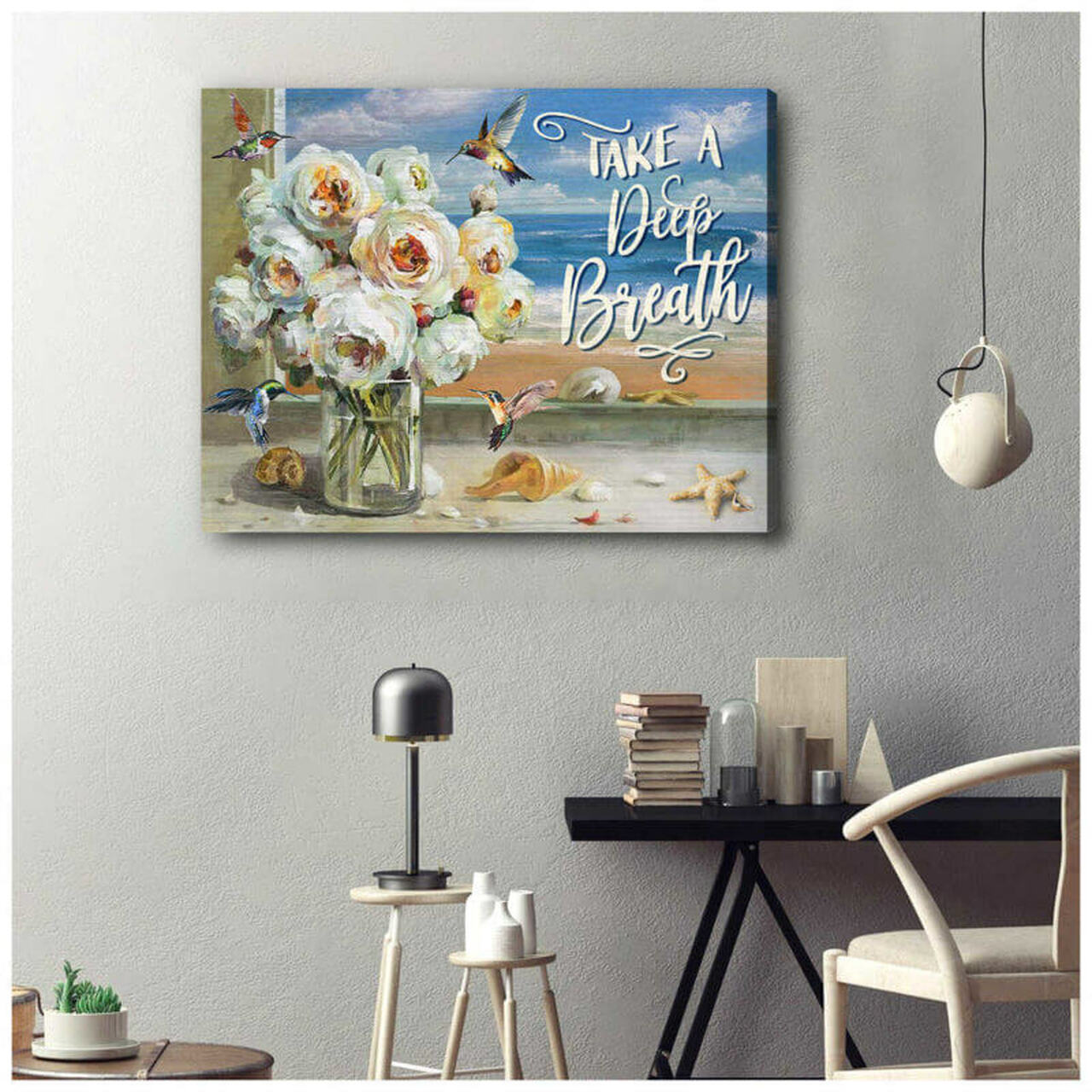 Take A Deep Breath Hummingbird Canvas Wall Art Decor