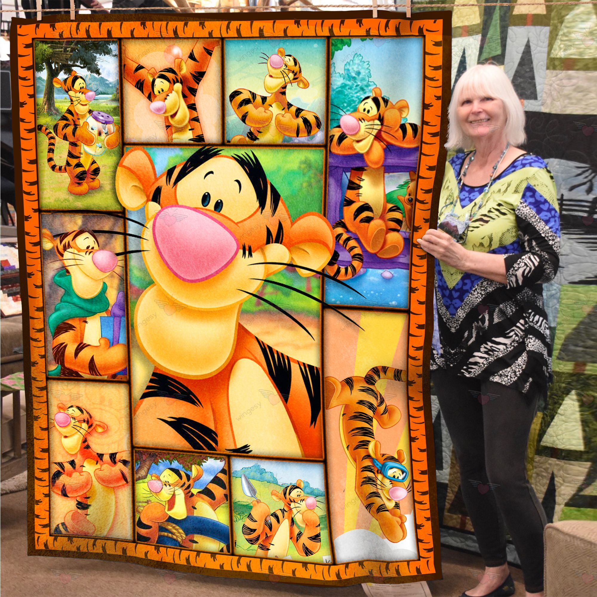 Cartoon Cartoon Tigger Quilt Blanket-QT012054Qa