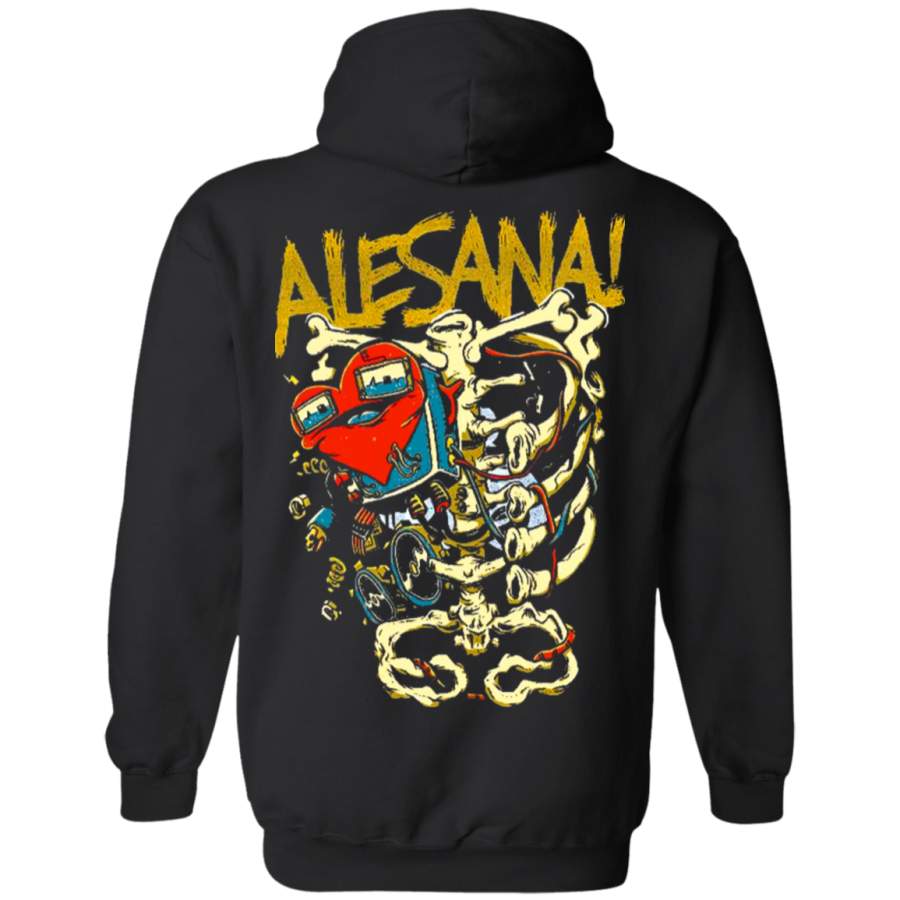 Alesana Men’s Skeleton Heart Back print Pullover Hoodie