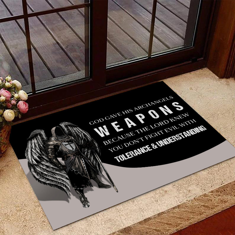 Veteran Doormat, Welcome Rug, God Gave His Archangels Weapons Because The Lord Door Mats