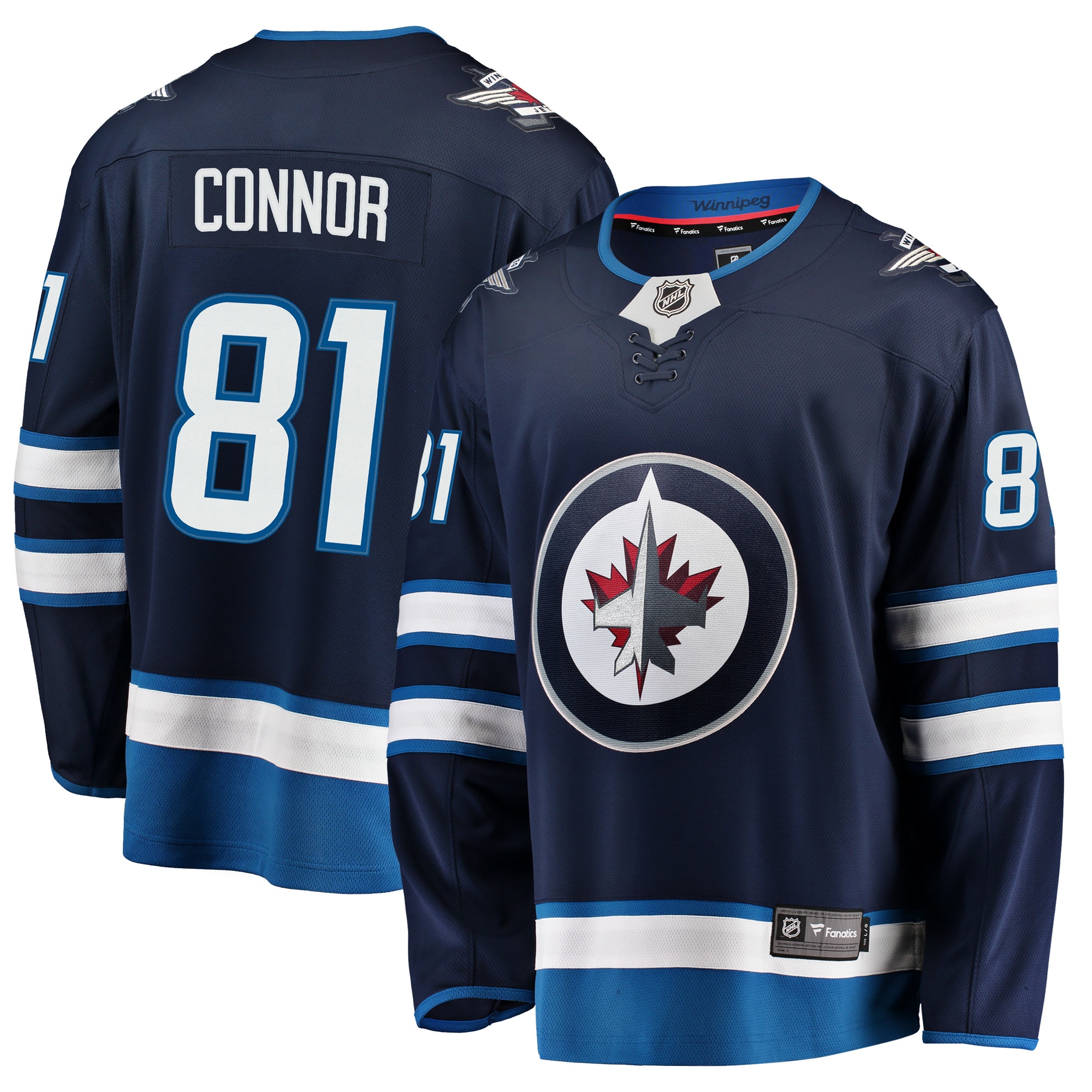 Men's Winnipeg Jets Kyle Connor Navy Breakaway Jersey