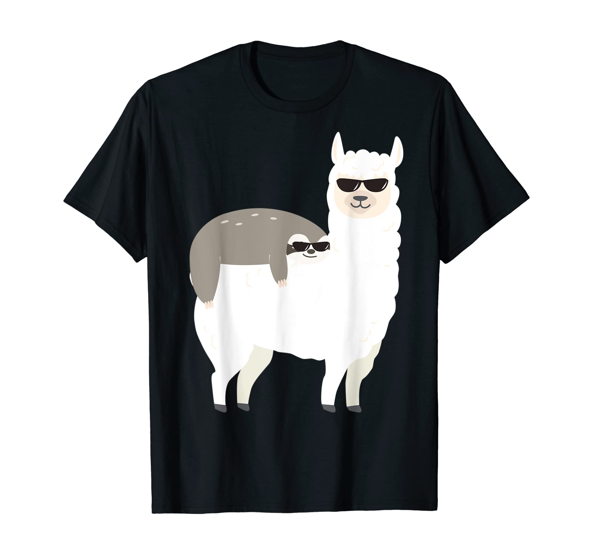 Sloth Riding Llama Funny Sloth Lover Llama Lover Gift T-Shirt