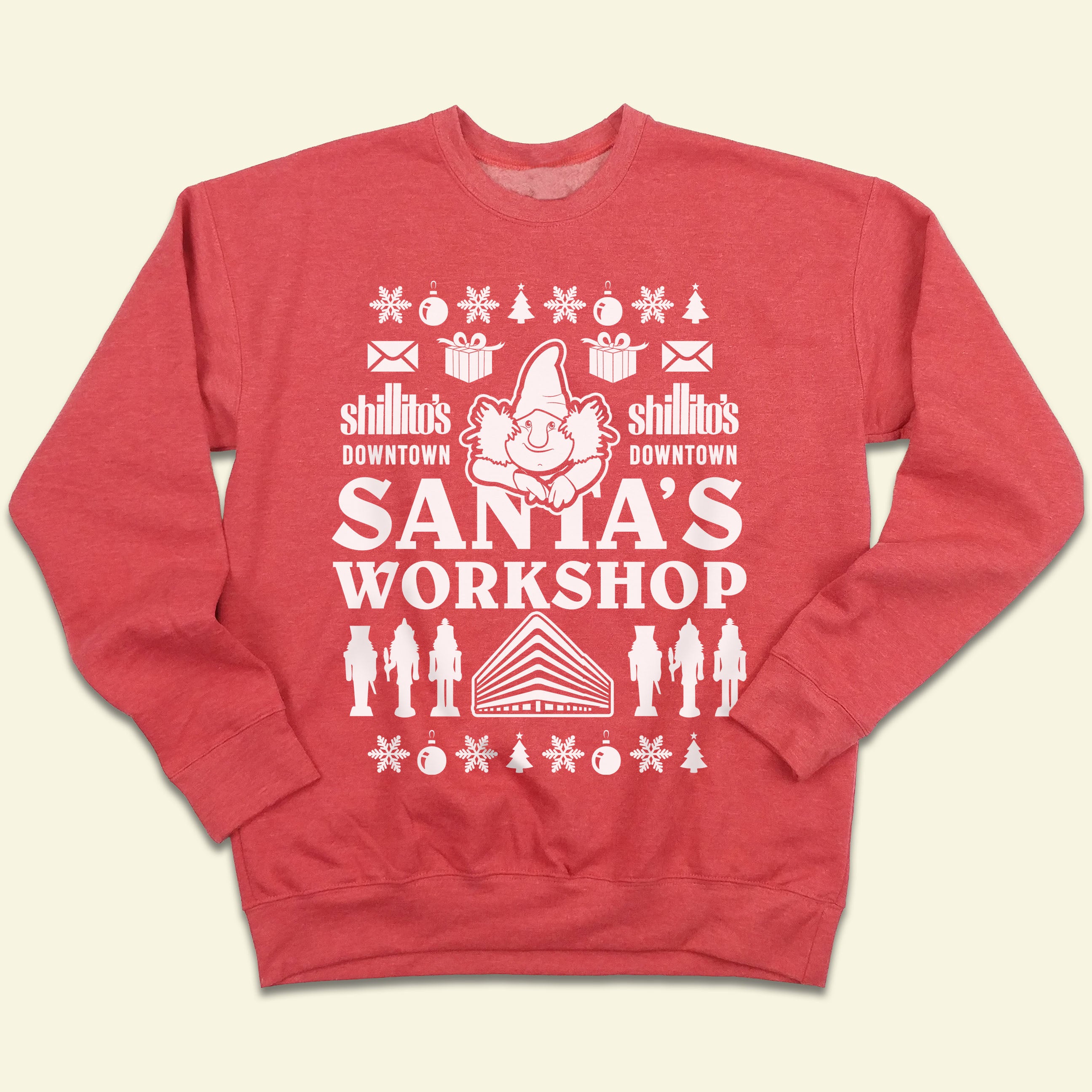 Shillito’S Elf “Santa’S Workshop” Ugly Christmas Sweatshirt