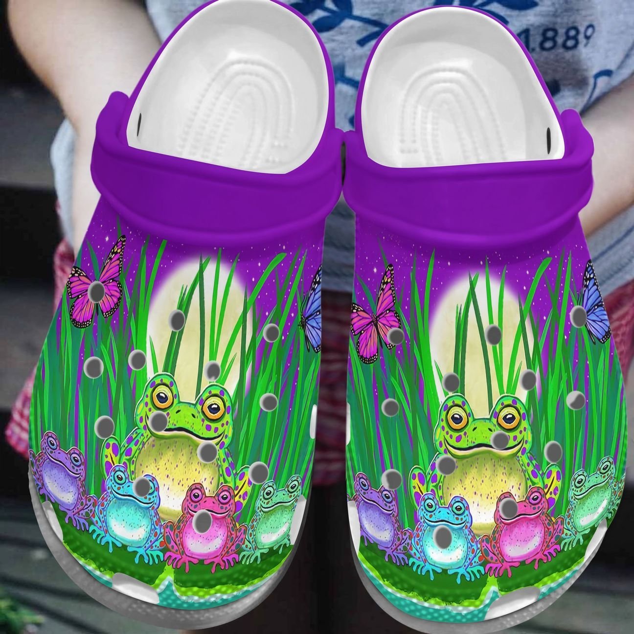 Frog Personalized Clog, Custom Name, Text, Color, Number Fashion Style For Women, Men, Kid, Print 3D Frog Family