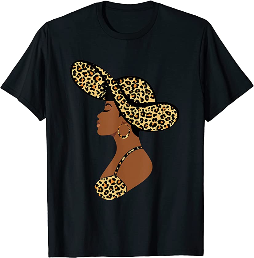 1865 Juneteenth Celebrate Black Girl leopard print T-Shirt