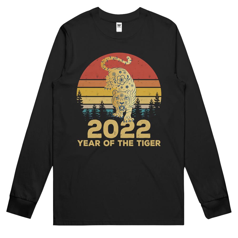 Vintage Year Of The Tiger Chinese New Year Decorations 2022 Long Sleeve T Shirts