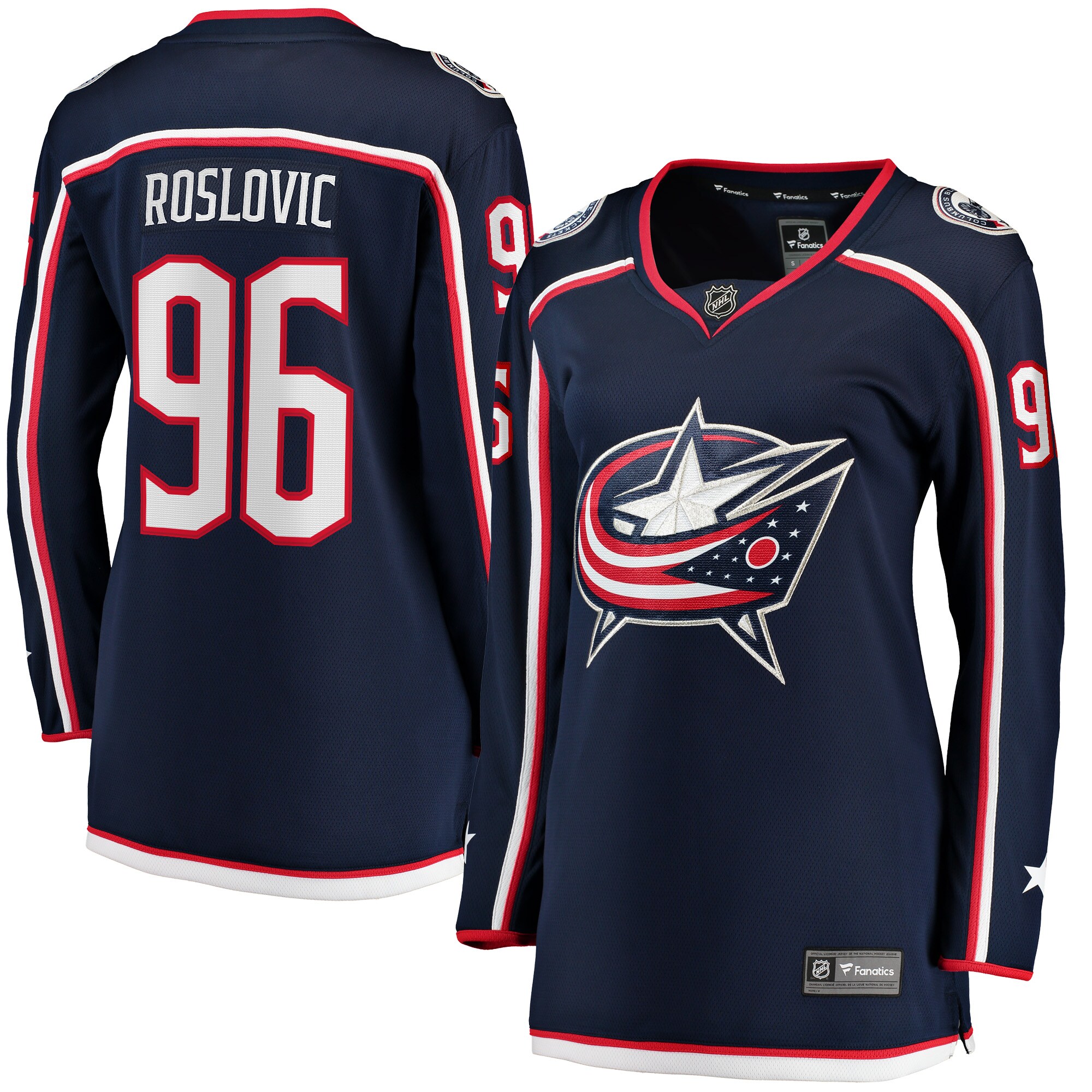 Women's Columbus Blue Jackets Jack Roslovic Navy Home Breakaway Jersey