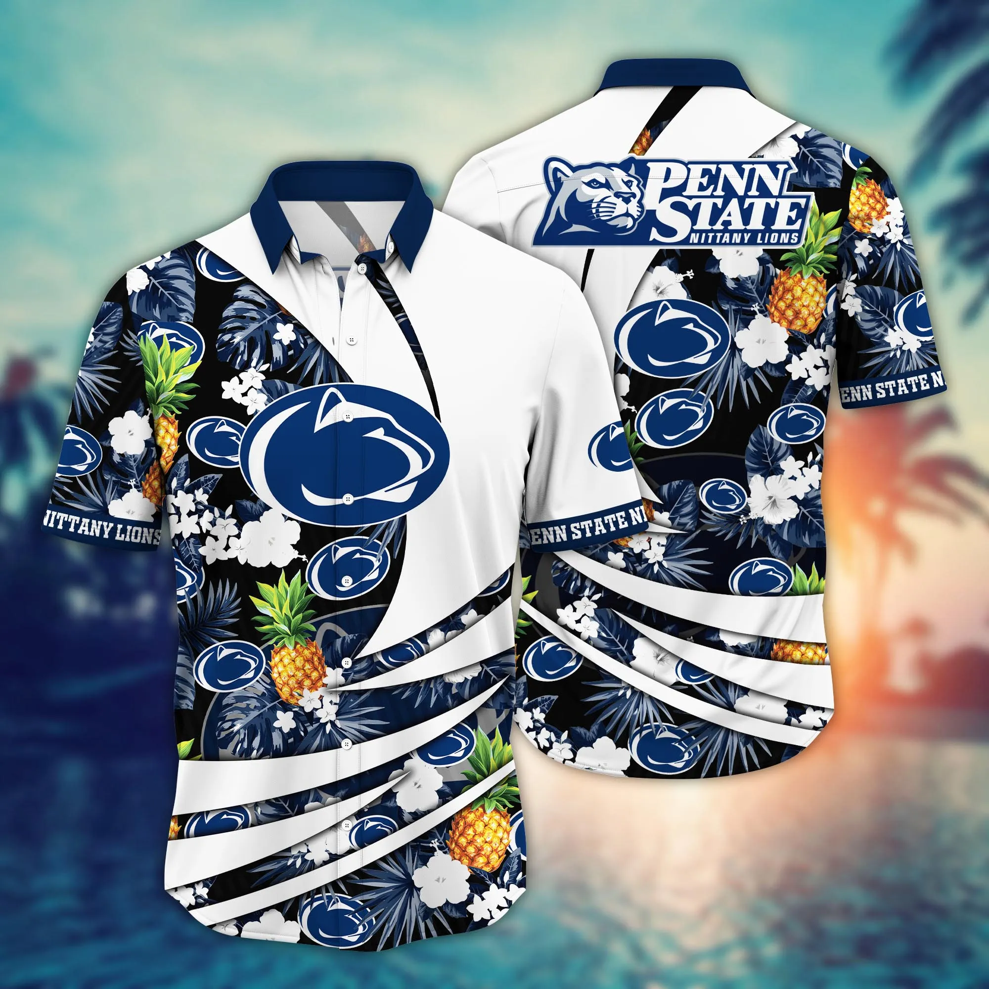 Penn State Nittany Lions Hawaiian Shirt Seaside Aloha Shirt