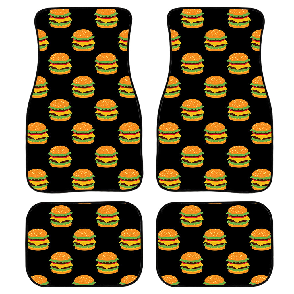 Cute Hamburger Pattern Print Front And Back Car Floor Mats, Front Car Mat