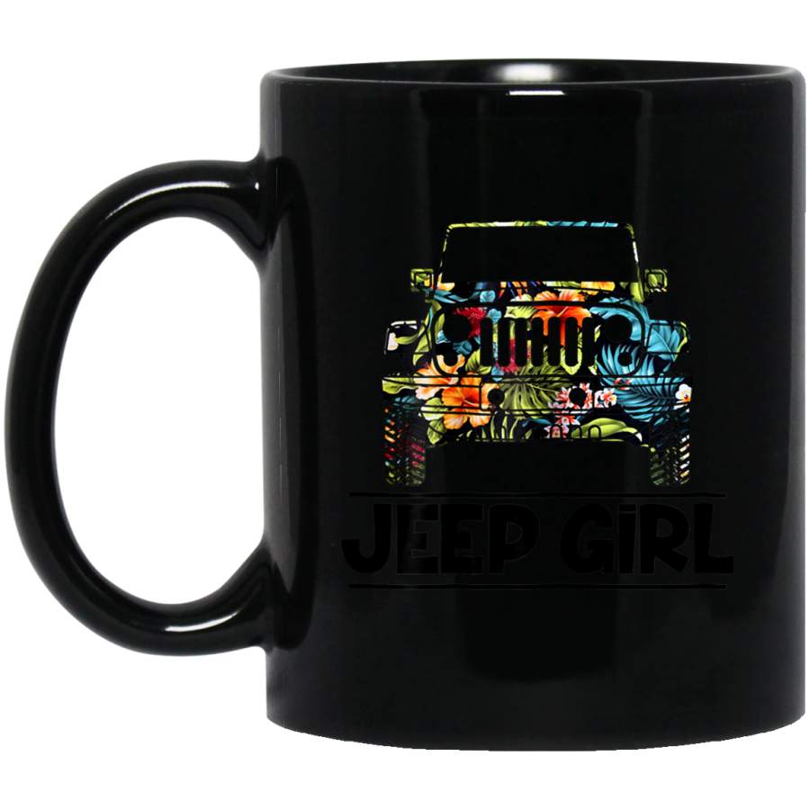 Vintage Flower Jeep Girl 11 oz Mug