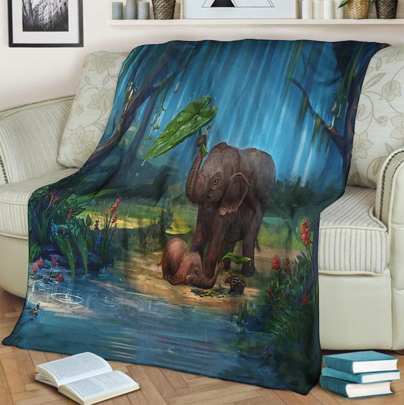 To My Mom,Elephant Mom,Fleece Blanket, Mink Blanket,  Gift For Mom Family Home Decor Bedding Couch Sofa Soft And Comfy Cozy